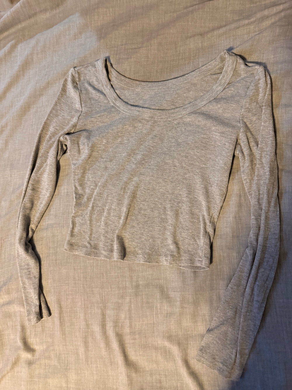 Target Women's Light Gray Long-Sleeve Crop Top